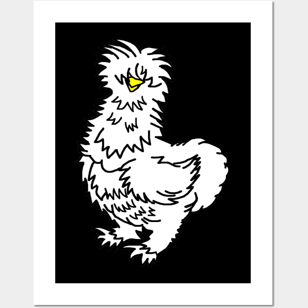 White Silkie Chicken Wall Art by imphavok